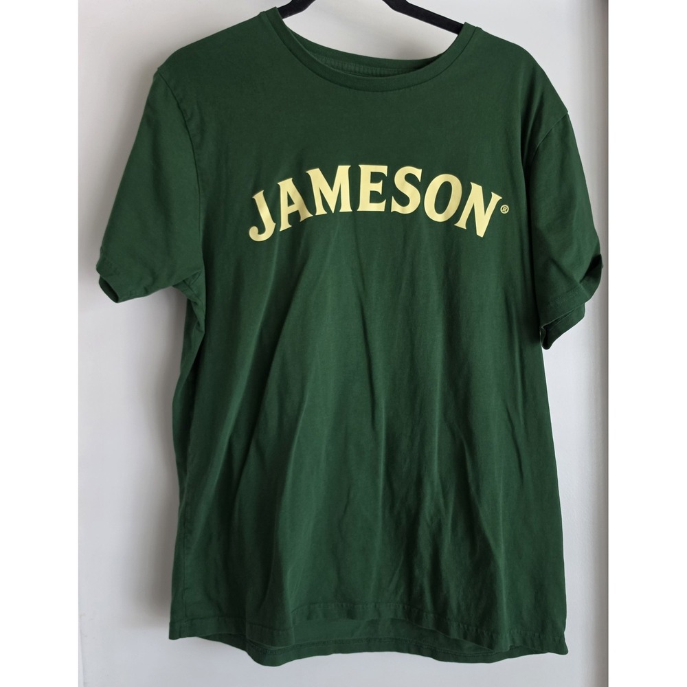 Jameson Whiskey T-Shirt XL Green Cotton Logo Graphic Tee Casual Unisex Shirt